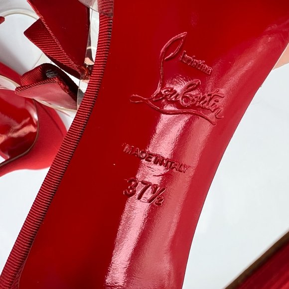 Christian Louboutin Red Heels with Clear Straps - Picture 6 of 6